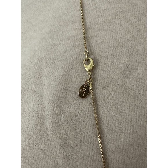 LOFT Necklace Pendant Agate Stones Faceted Dangle  gold tone box Chain - Picture 3 of 3